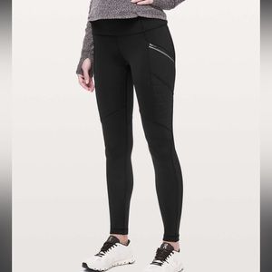 Black Lululemon Fleecelined Leggings
